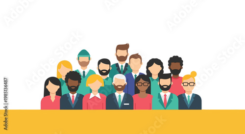 Diverse group of business people.