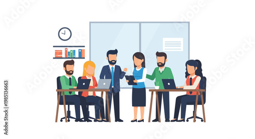 Business people in meeting room.