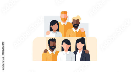 Diverse business team smiling together.