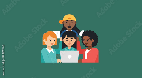 Diverse group of people working.