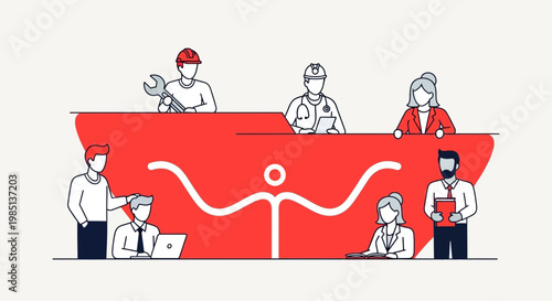 Business People Wearing Face Masks.