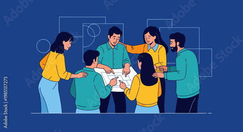 Diverse group of people collaborating.