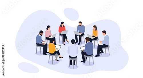 People Sitting in a Circle.