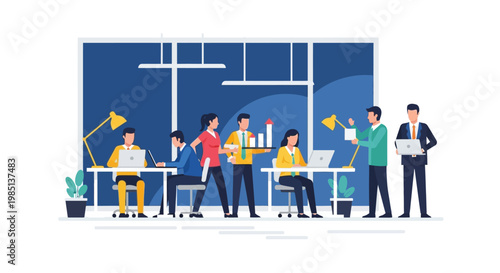 Business people in office space.