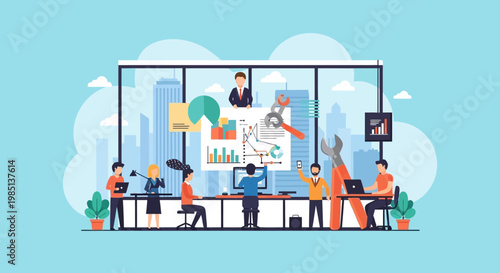 Business People in Office Meeting.