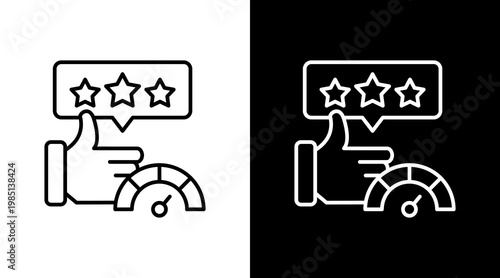 Review Score Outline White Icon Set Design