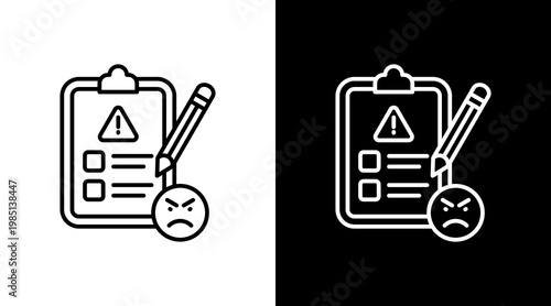 Complaint Form Outline White Icon Set Design