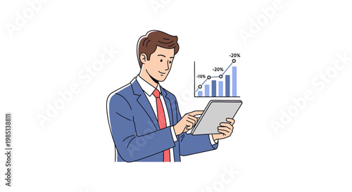 Businessman holding a digital tablet.