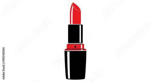 Red Lipstick Tube Isolated on White Background