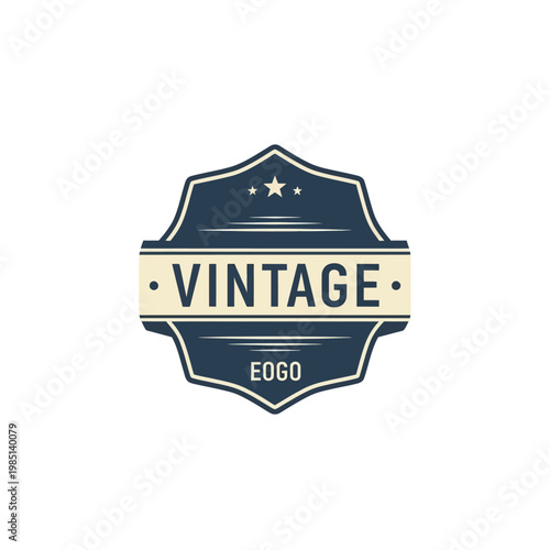 фотографія Vintage Logo Emblem with Text and Stars.