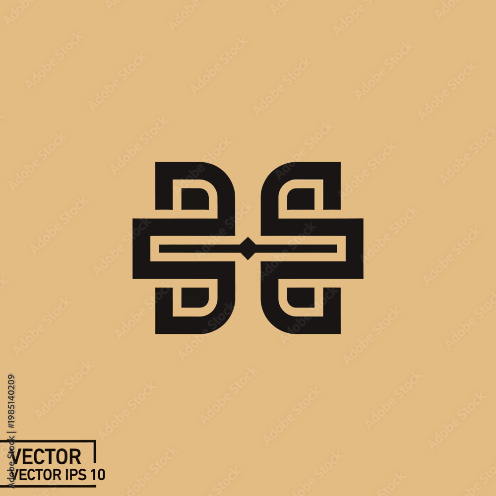 Obraz premium Abstract Geometric Symbol Design Black and Gold.