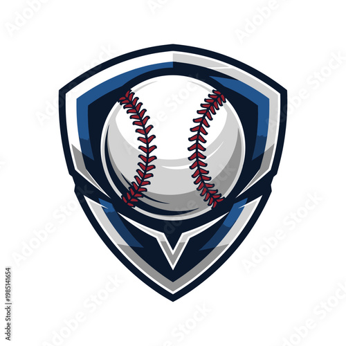 Baseball Shield Emblem Design for Sports Team Logo.