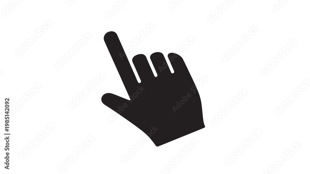 Obraz premium Pointing Hand Up Silhouette Index Finger Gesture Directional Symbol Icon Vector