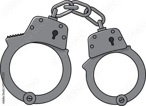 Vector Illustration of Handcuffs for Law Enforcement, Security, and Criminal Justice Designs