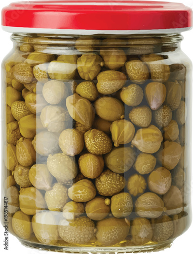 pickled cucumbers in glass jar