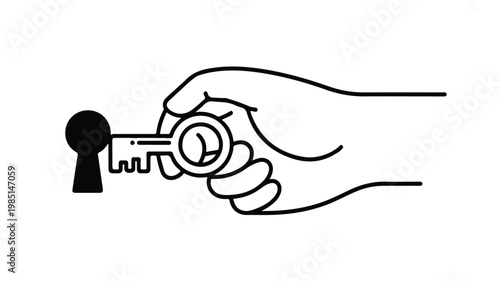 A hand holding a key to unlock something