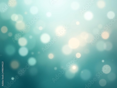 Teal bokeh light background editorial illustration horizontal