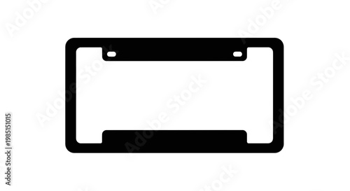 Black license plate frame, blank, isolated on white background, automobile accessory