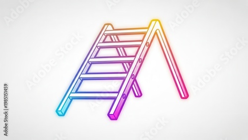 Colorful abstract ladder symbolizing growth achievement and future aspirations vector graphic