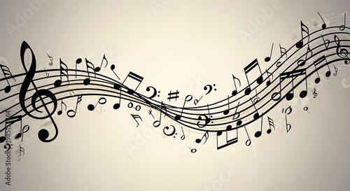 Musical Notes on Staff - A Symphony of Sound and Rhythm.