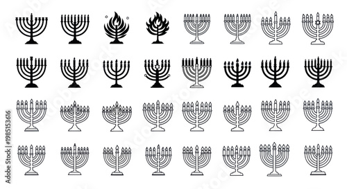 Hanukkah Menorah Collection: Diverse Styles of Hanukiah Candle Holders
