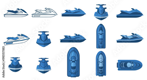 Jet Ski Collection: Multiple Angles and Styles of Personal Watercraft