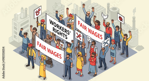 Workers protest for fair wages and rights