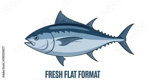 Tuna Fish Illustration - Fresh Flat Format