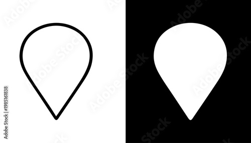 Monochrome Pinpoint Icon: A contrasting pair of pinpoint icons against a stark backdrop, presenting location and direction. 
