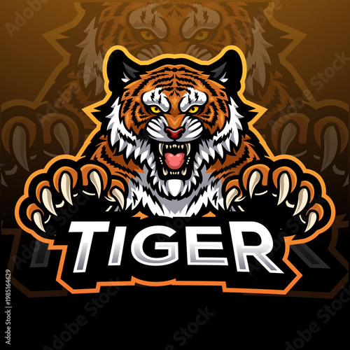 Tiger esport mascot logo design