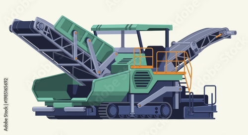 Heavy-duty industrial rock crusher machine for construction and mining operations.