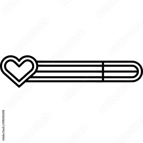 Heart Gamer Life Bar Icon Flat Style