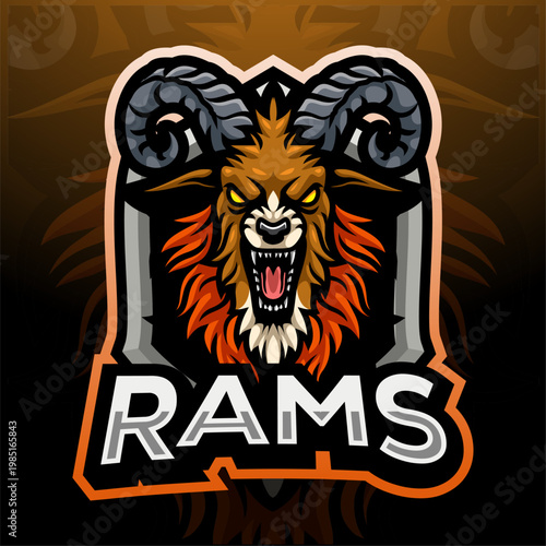rams esport mascot logo design