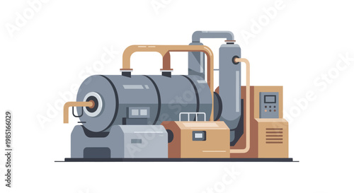 Industrial Compressor System for Manufacturing and Production.