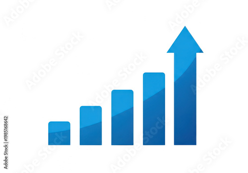 Free Download Blue upward trending bar graph illustrating growth and progress - GFXLoad