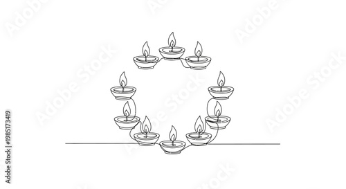 Circle of Diya Lamps