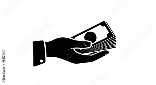 Hand Holding Stack of Money Icon