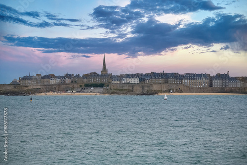 Saint-Malo, beautiful city in Brittany, view from Saint-Lunaire
