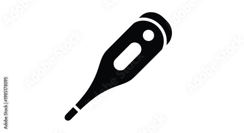 Essential digital medical thermometer icon vector illustration, ideal for conveying health monitoring, fever checking, and accurate temperature measurement in healthcare designs.