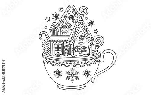 Vintage botanical illustration of a mushroom with intricate details and decorative elements Vector