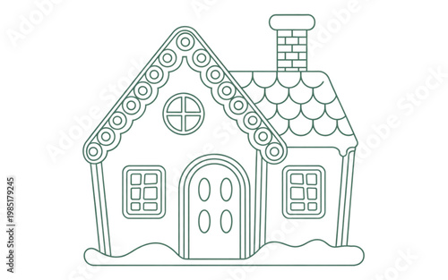 Vintage-style church entrance with arched doorway and cross-topped gable Vector