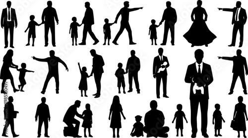 People silhouettes in elevation side view | Architecture people | silhouettes of people | 2D people | Section Elevation View | Architectural drawing people | characters