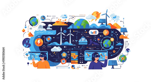 Virtual Reality Ecosystem Exploration and Sustainable Technology.