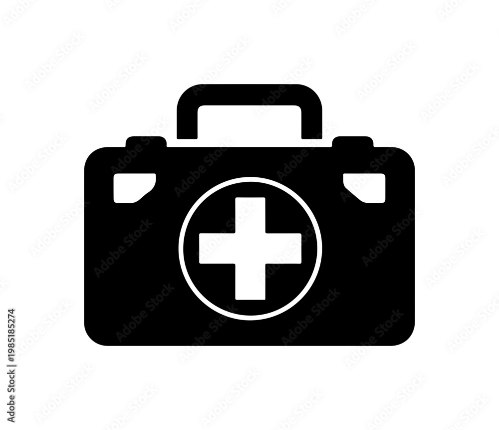 Obraz premium First Aid Medical Briefcase Icon