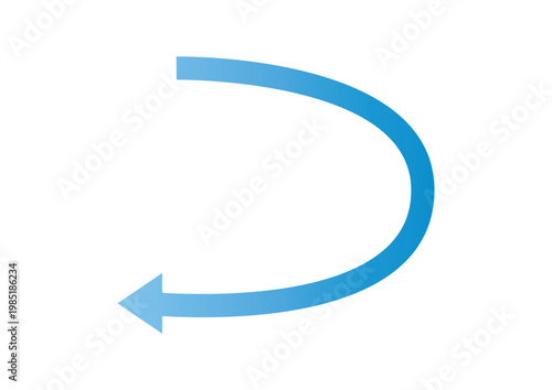 細線Uターン矢印アイコン 循環プロセスUI素材