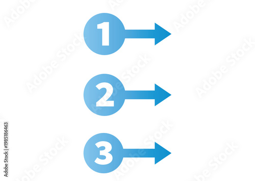 細線番号ステップ矢印アイコン 手順UI素材