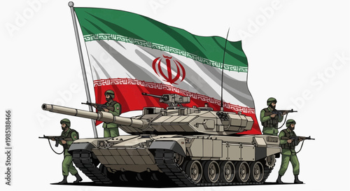 Iran Flag War Conflict Geopolitical Tension Concept