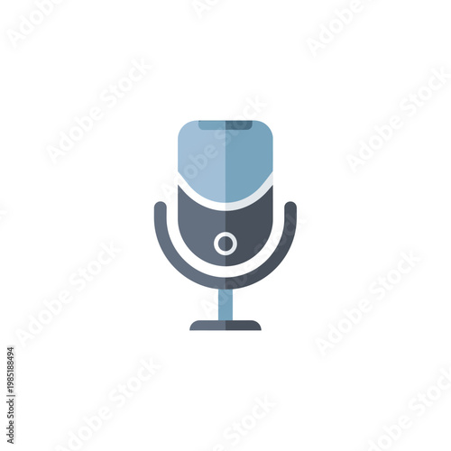 Modern Microphone Illustration with Blue and Grey Colors