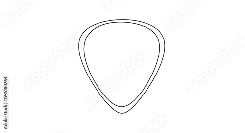 Guitar Pick Outline Icon Vector Art