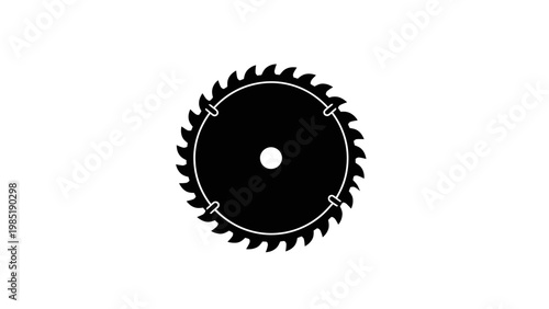 Circular saw blade silhouette icon for woodworking and construction.